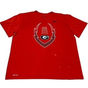 Nike Georgia Bulldogs Dri-FIT Football T Shirt Mens XL Red UGA NCAA